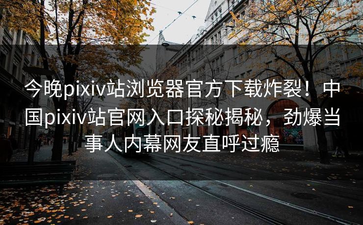 今晚pixiv站浏览器官方下载炸裂！中国pixiv站官网入口探秘揭秘，劲爆当事人内幕网友直呼过瘾