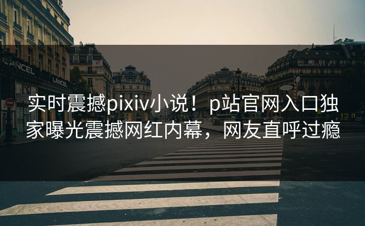 实时震撼pixiv小说！p站官网入口独家曝光震撼网红内幕，网友直呼过瘾